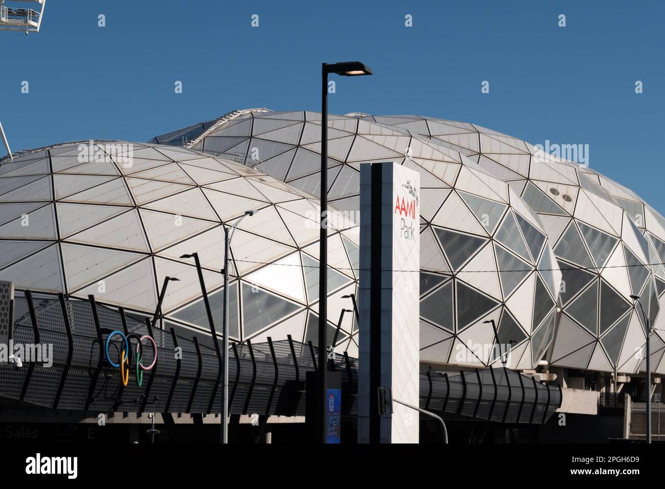 Das Melbourne Rectangular Stadium im Sport- und Entertaiment-Bezirk, Melbourne, Victoria, Australien Stockfoto