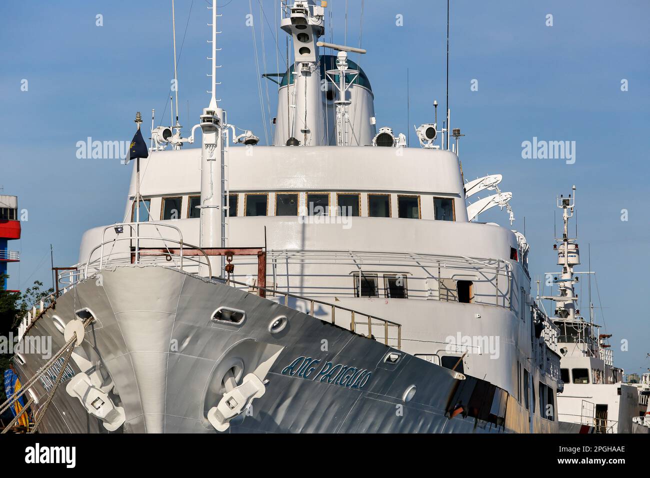 Präsidentenyacht des Präsidenten der Philippinen, BRP Ang Pangulo (ACS-25), Schiff der philippinischen Marine, schwimmendes Krankenhaus, COvid-19-Einrichtung Stockfoto