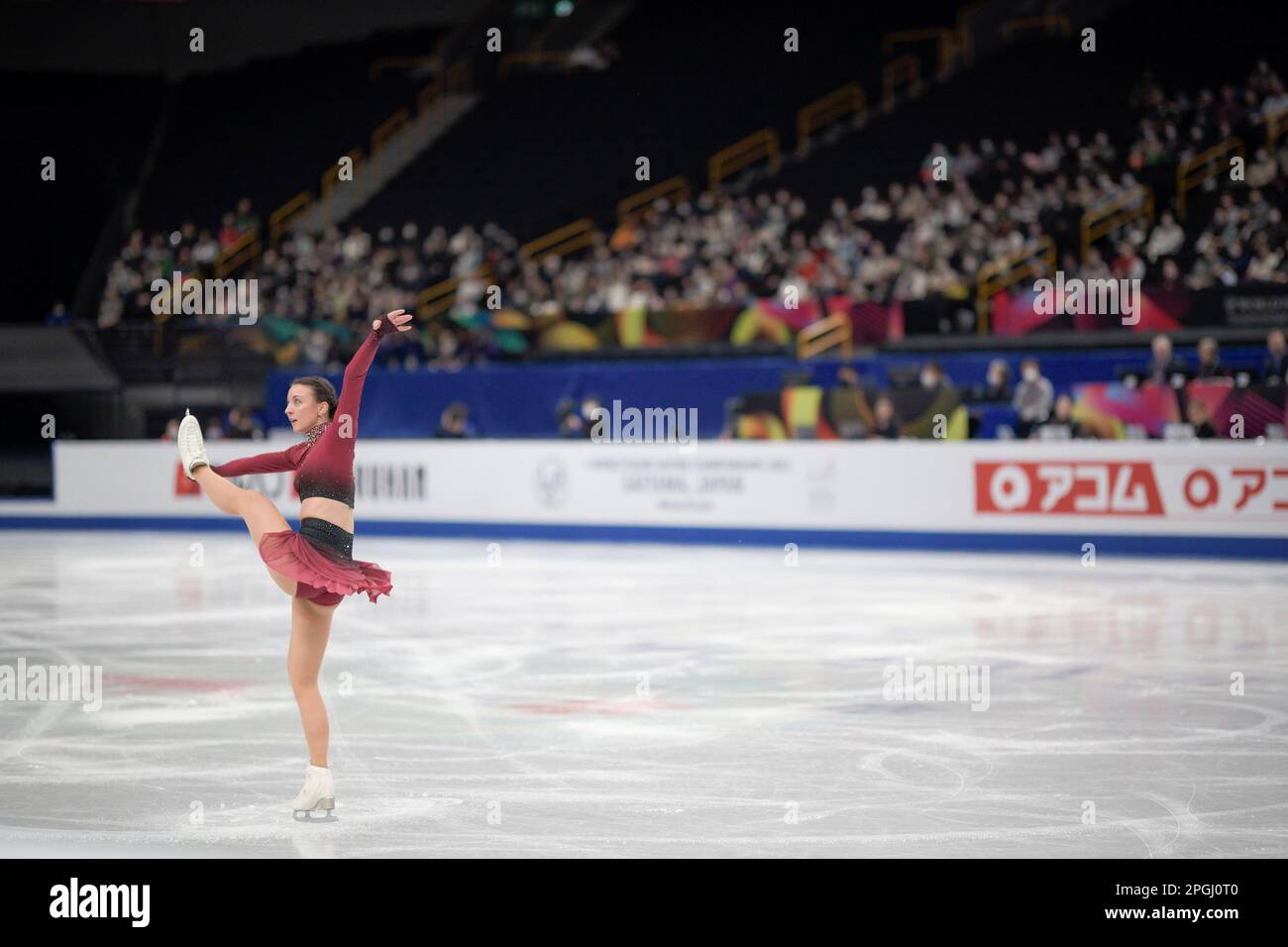 SAITAMA, JAPAN – MÄRZ 22: Nicole Schott aus Deutschland tritt am 22. März 2023 bei der ISU World Figure Skating Championships 2023 in der Saitama Super Arena in Saitama, Japan, am Women's Short Program (Foto: Pablo Morano/BSR Agency) an Stockfoto