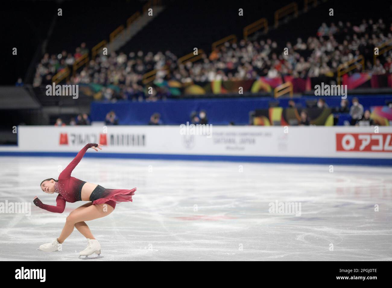 SAITAMA, JAPAN – MÄRZ 22: Nicole Schott aus Deutschland tritt am 22. März 2023 bei der ISU World Figure Skating Championships 2023 in der Saitama Super Arena in Saitama, Japan, am Women's Short Program (Foto: Pablo Morano/BSR Agency) an Stockfoto