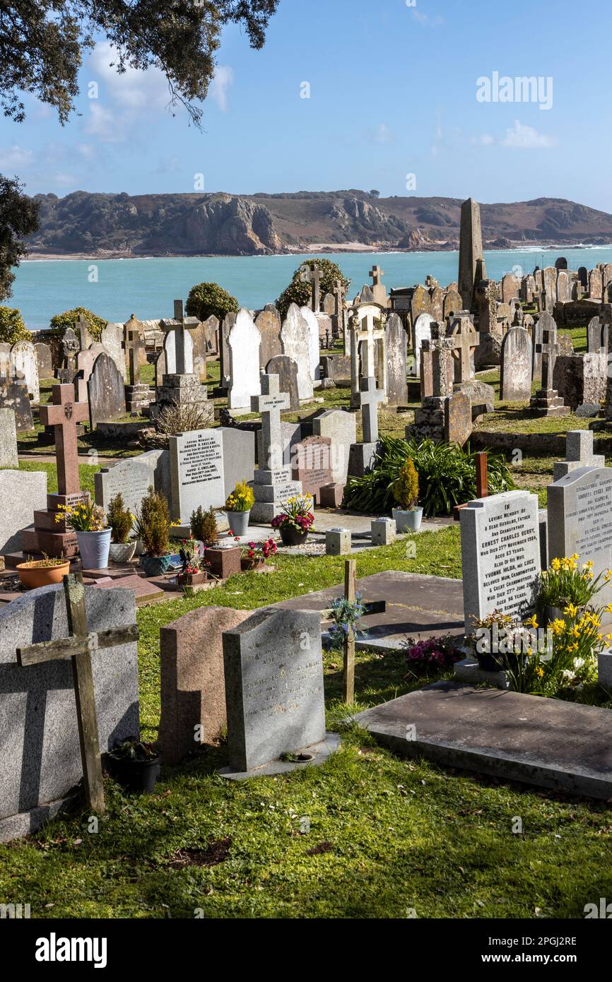 Friedhof in St. Brelade's Bay auf der Insel Jersey Stockfoto