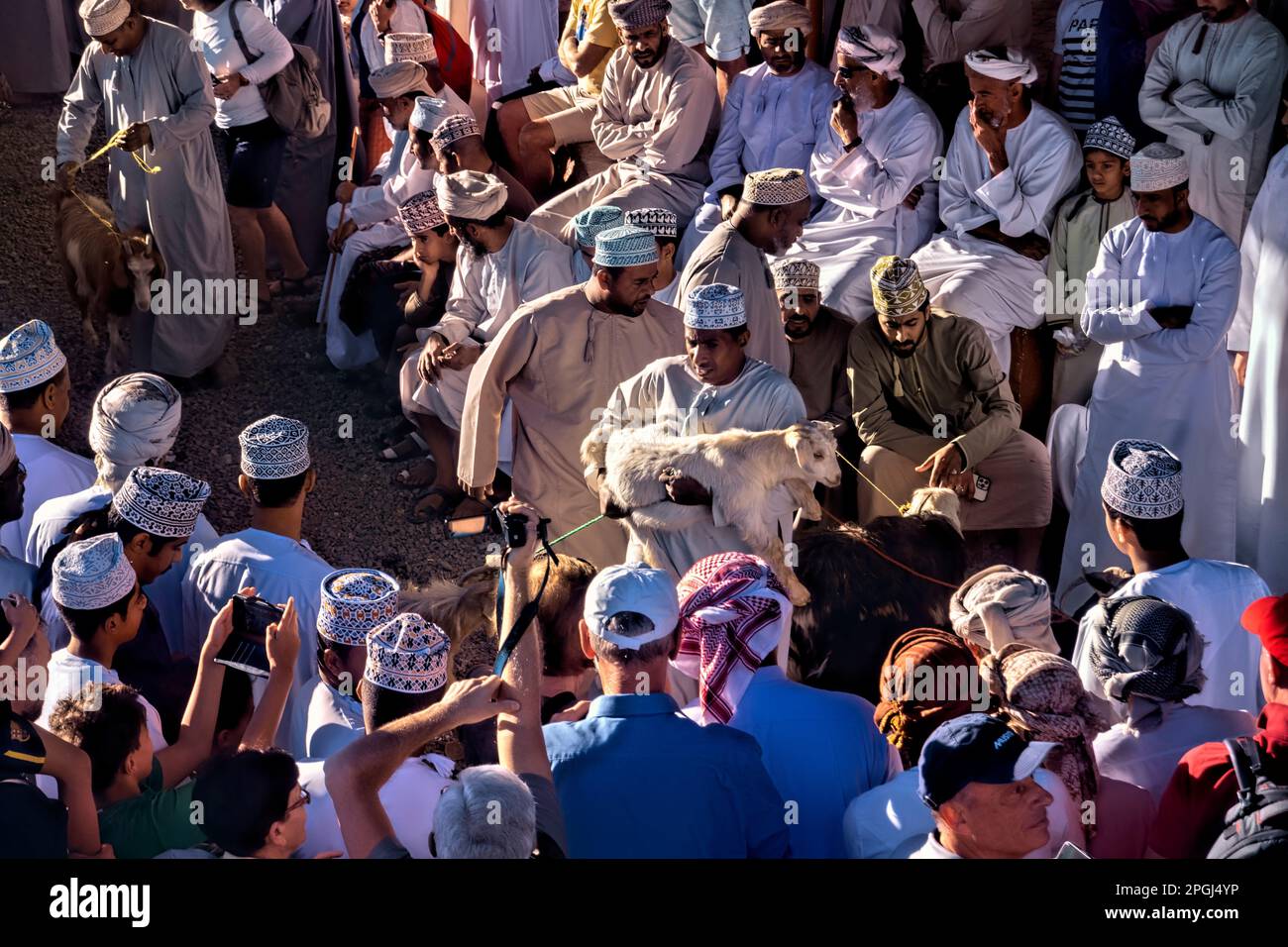 Szenen vom Freitagsziegenmarkt, Nizwa, Oman Stockfoto