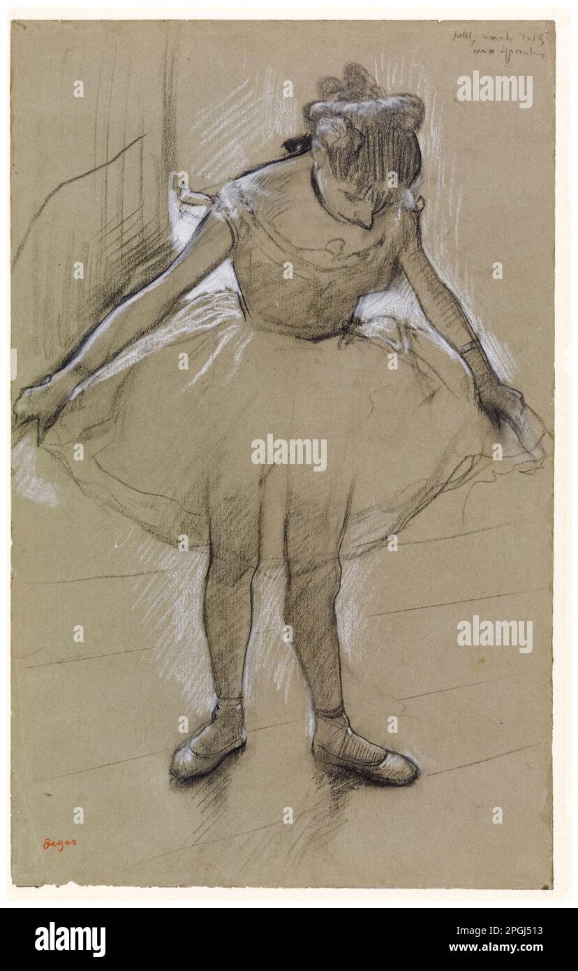 Edgar Degas, junger Tänzer gegen das Licht, Kreidezeichnung, ca. 1878 Stockfoto
