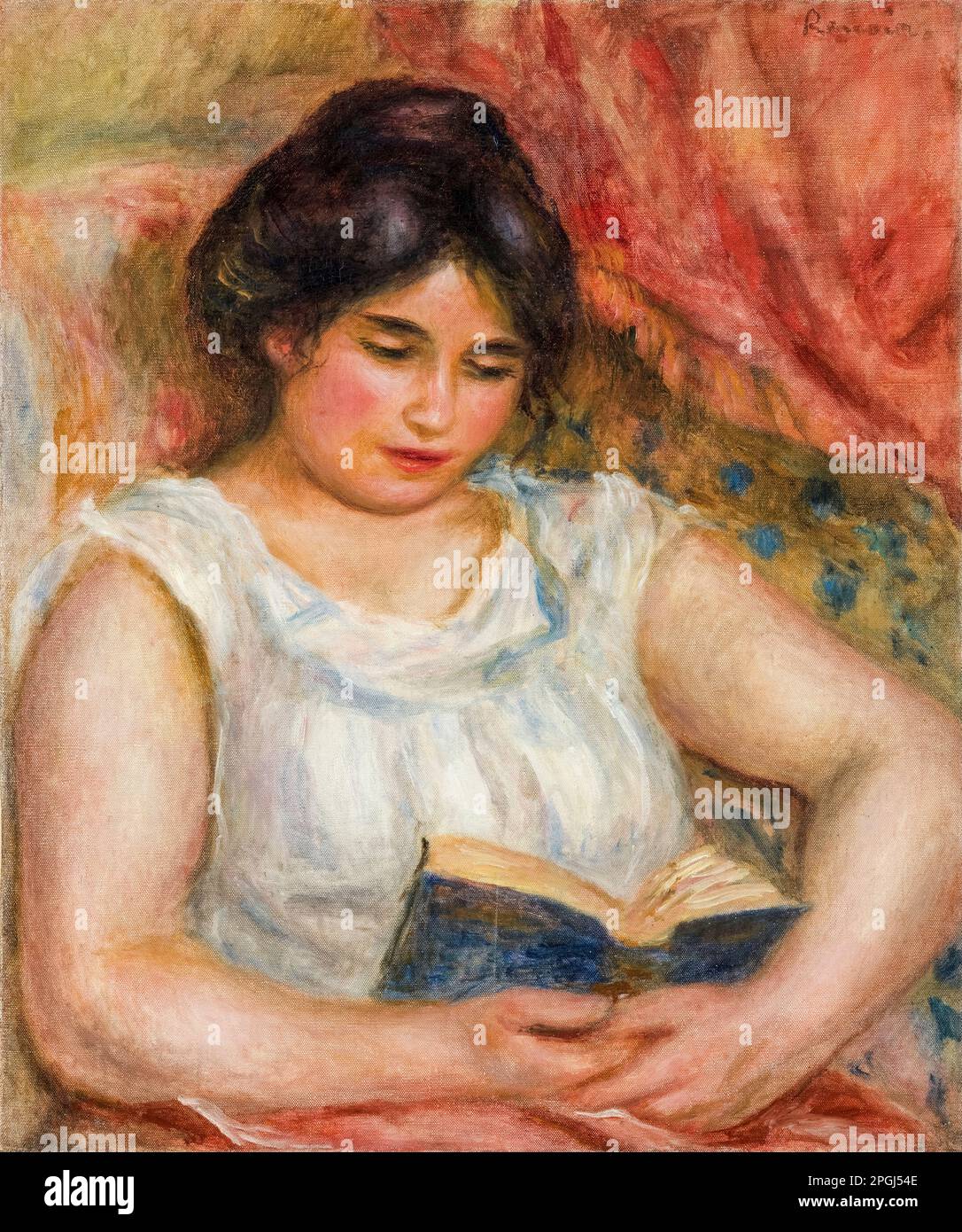 Gabrielle Reading, Porträtmalerei in Öl auf Leinwand von Pierre Auguste Renoir, 1906 Stockfoto