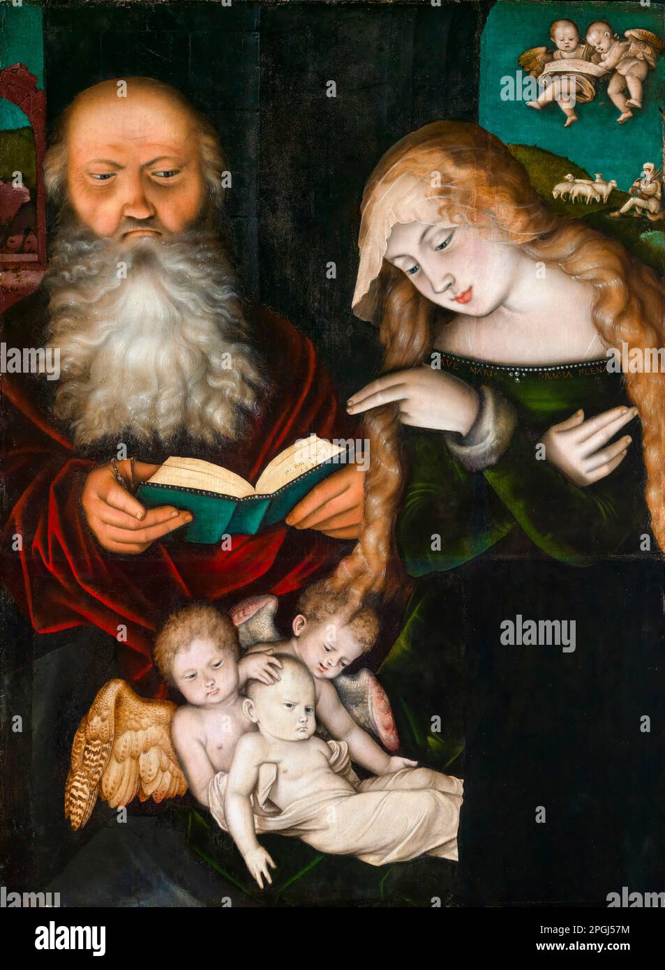 Hans Baldung Grien, die Geburt Christi, Malerei in Mischtechnik auf Nadelholz, 1569 Stockfoto