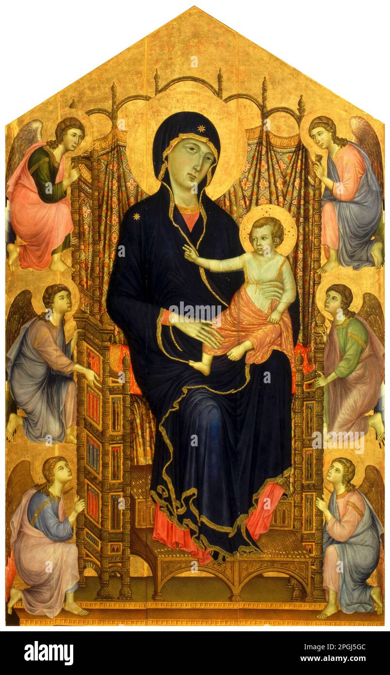 Duccio di Buoninsegna, die Rucellai Madonna, gemalt in Tempera auf der Platte, 1285-1286 Stockfoto