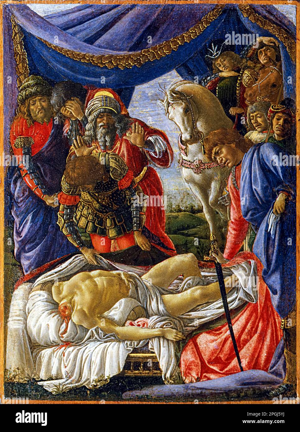 Die Entdeckung von Holofernes' Leiche, Gemälde in Tempera auf dem Panel von Sandro Botticelli, 1470-1472 Stockfoto