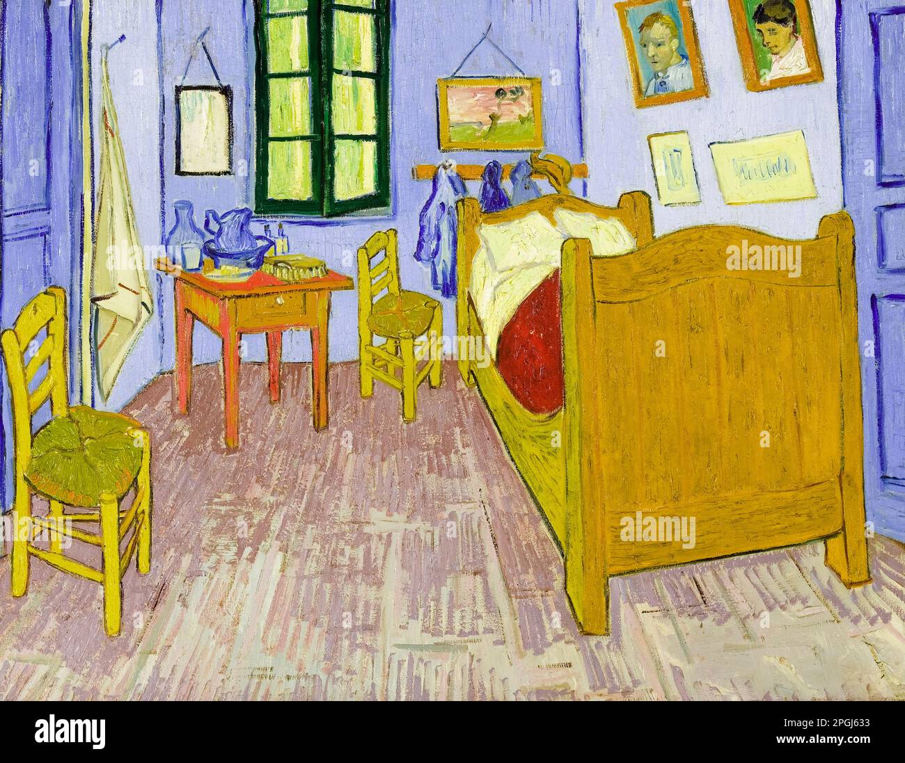 Vincent van Gogh, Schlafzimmer in Arles, gemalt in Öl auf Leinwand, 1889 Stockfoto