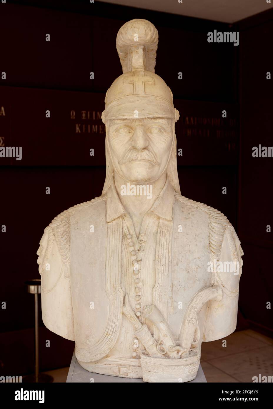 Theodoros Kolokotronis, 3. April 1770 – 4. Februar 1843, war ein griechischer General und der führende Führer des griechischen Unabhängigkeitskrieges, einer Statue im Krieg Stockfoto