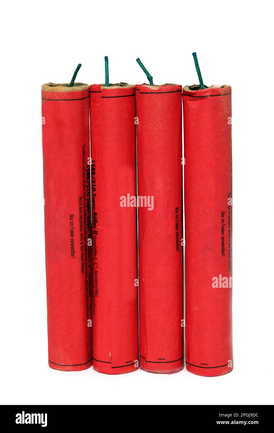 Rotes Feuerwerk, Ausschnitt Stockfoto