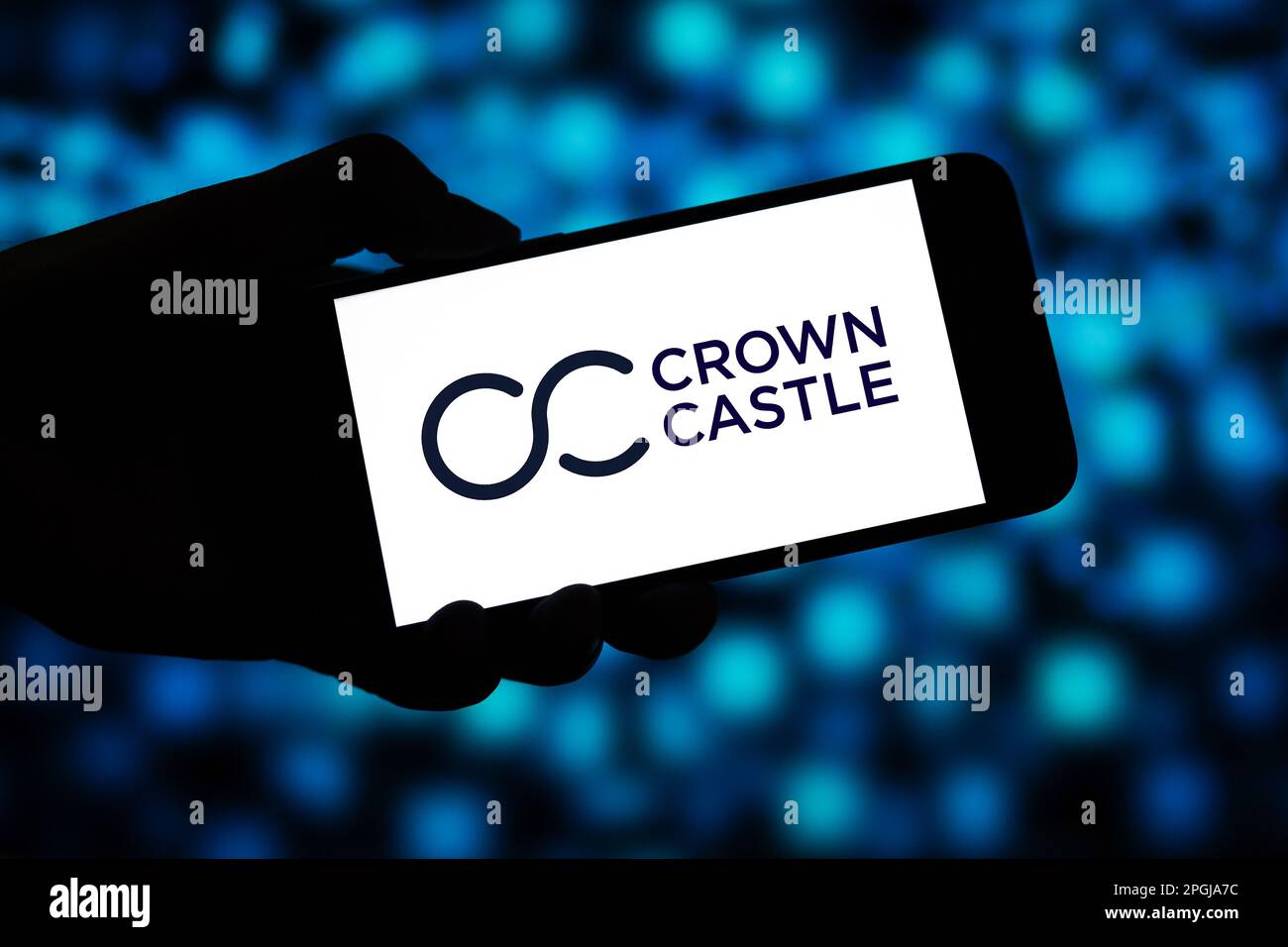 Crown Castle Editorial. Crown Castle ist ein Investmentfonds für Immobilien und Anbieter einer gemeinsamen Kommunikationsinfrastruktur in den USA Stockfoto