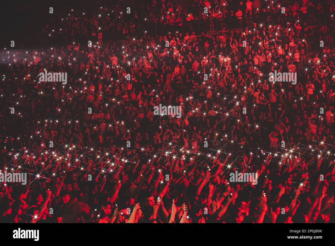 Salmo tritt live in Mailand auf dem Mediolanum Forum auf Stockfoto