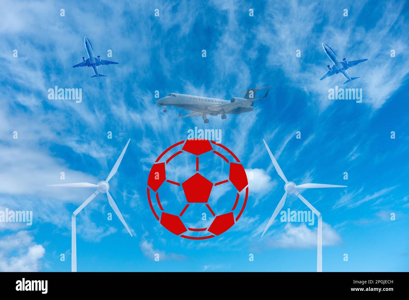 Premier League Kurzstreckenflüge im Inland Konzept. Stockfoto