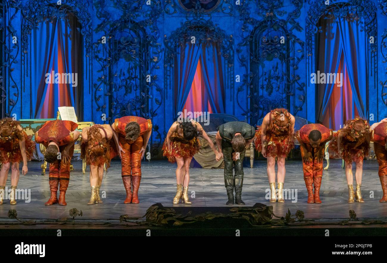 Tänzer, Vorhang, La Traviata, Metropolitan Opera House, New York City, USA Stockfoto