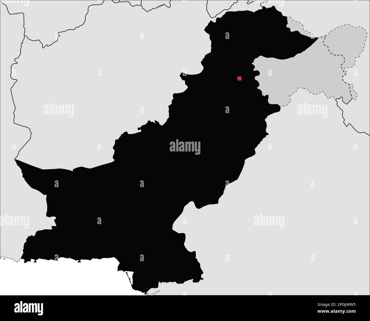 Sehr detaillierte Pakistan Silhouette Karte. Stock Vektor