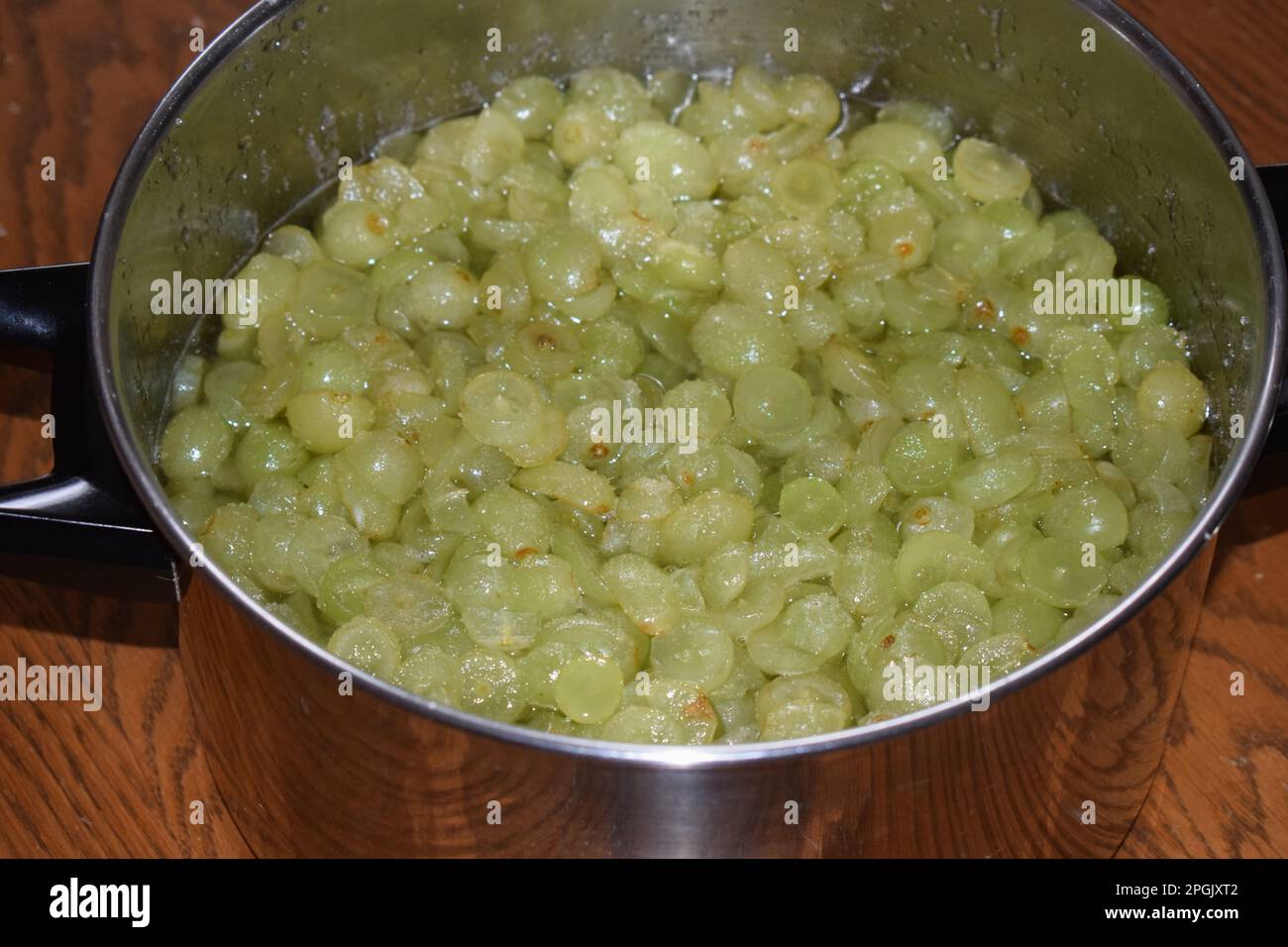 Marmelade aus weißen Trauben Stockfoto