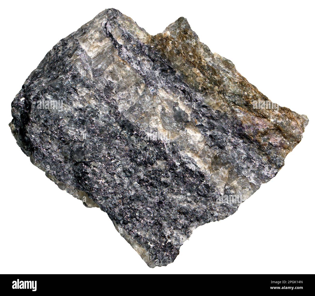 Willemite (Zinksilikatmineralien [Zn2SiO4] – Nebenerz von Zink) und Calcite aus Garpenberg, Schweden Stockfoto