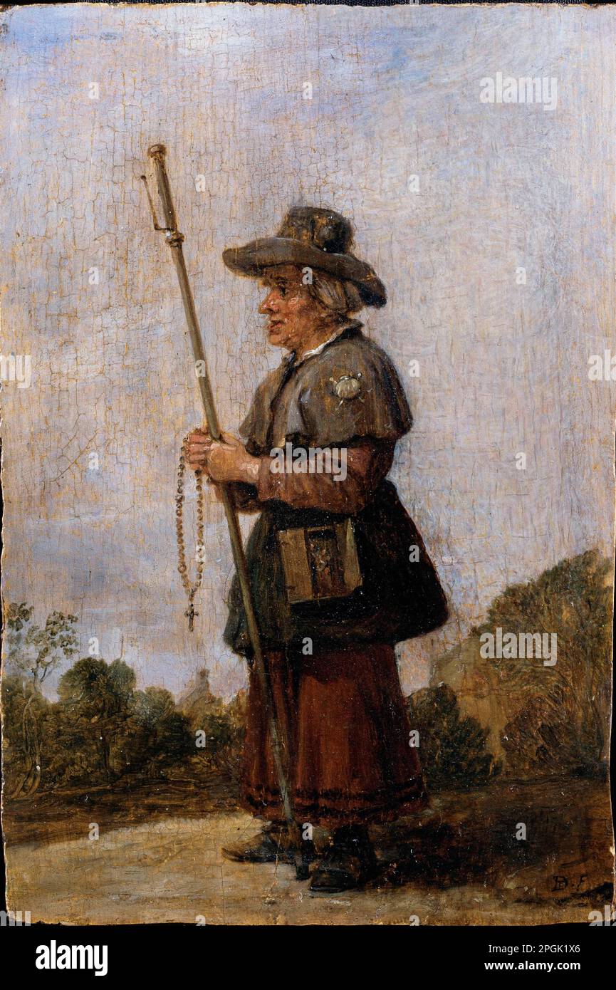 Weibliche Pilger aus dem 17. Jahrhundert von David Teniers dem Jüngeren Stockfoto