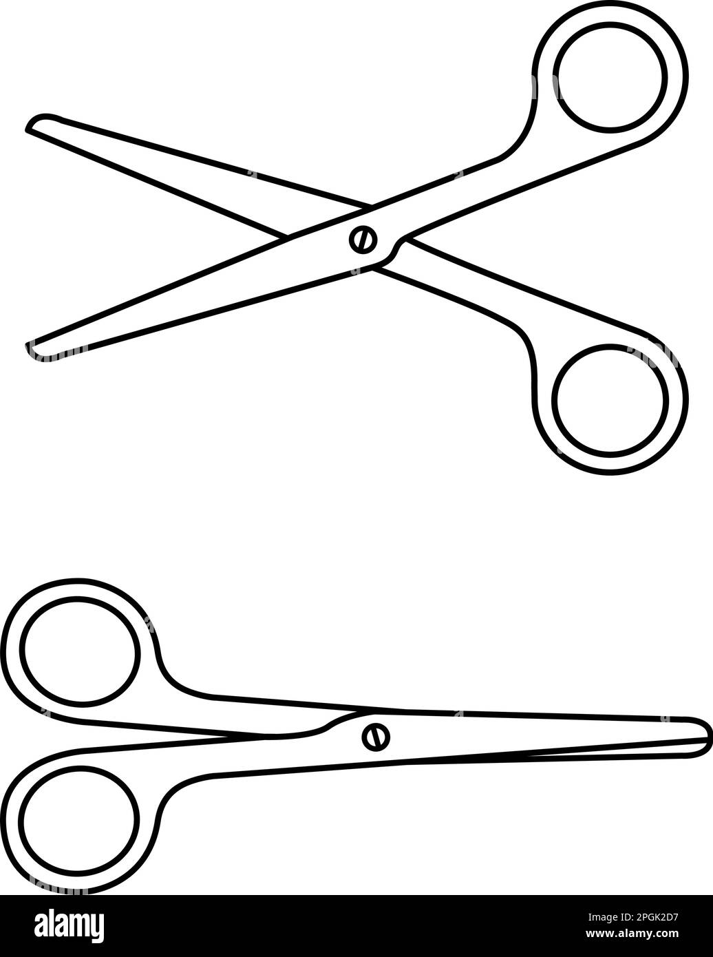 Symbol für die Schere. Darstellung des Konturvektors Stock Vektor