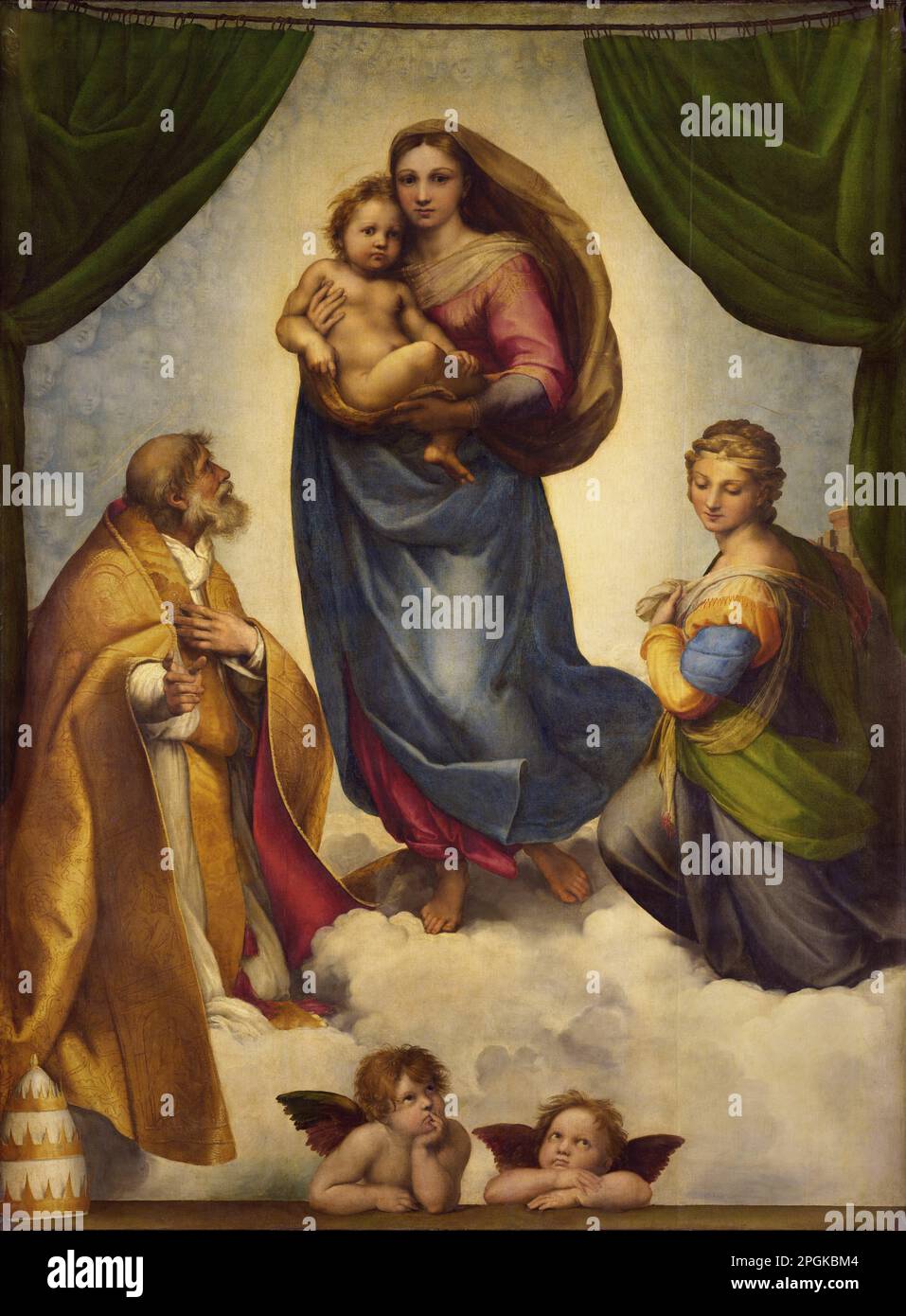 Die Sixtinische Madonna zwischen ca. 1512 und ca. 1513 hohe Renaissance (1494–1527) von Raphael Stockfoto