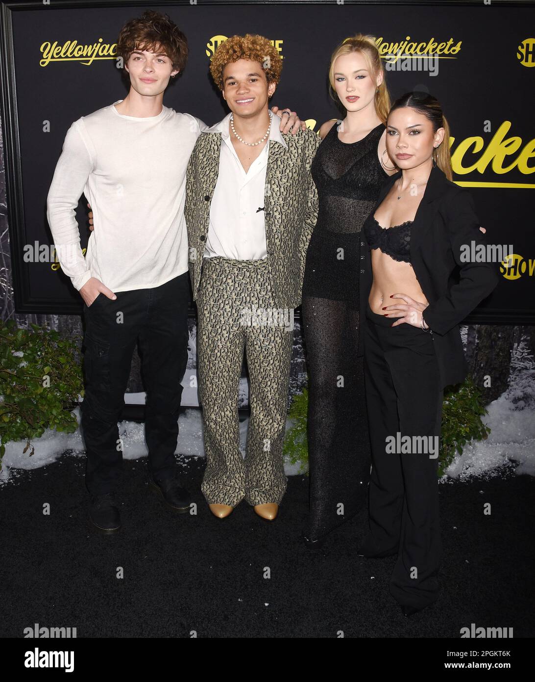 Tyler Lawrence Gray, Armani Jackson, Chloe Rose Robertson und Bella Shepard kommen am 22. März 2023 zur Weltpremiere der „Yellowjackets“-Saison 2 von Showtime im TCL Chinese Theatre in Los Angeles, Kalifornien, an. © Janet Gough / AFF-USA.COM Kredit: AFF/Alamy Live News Stockfoto