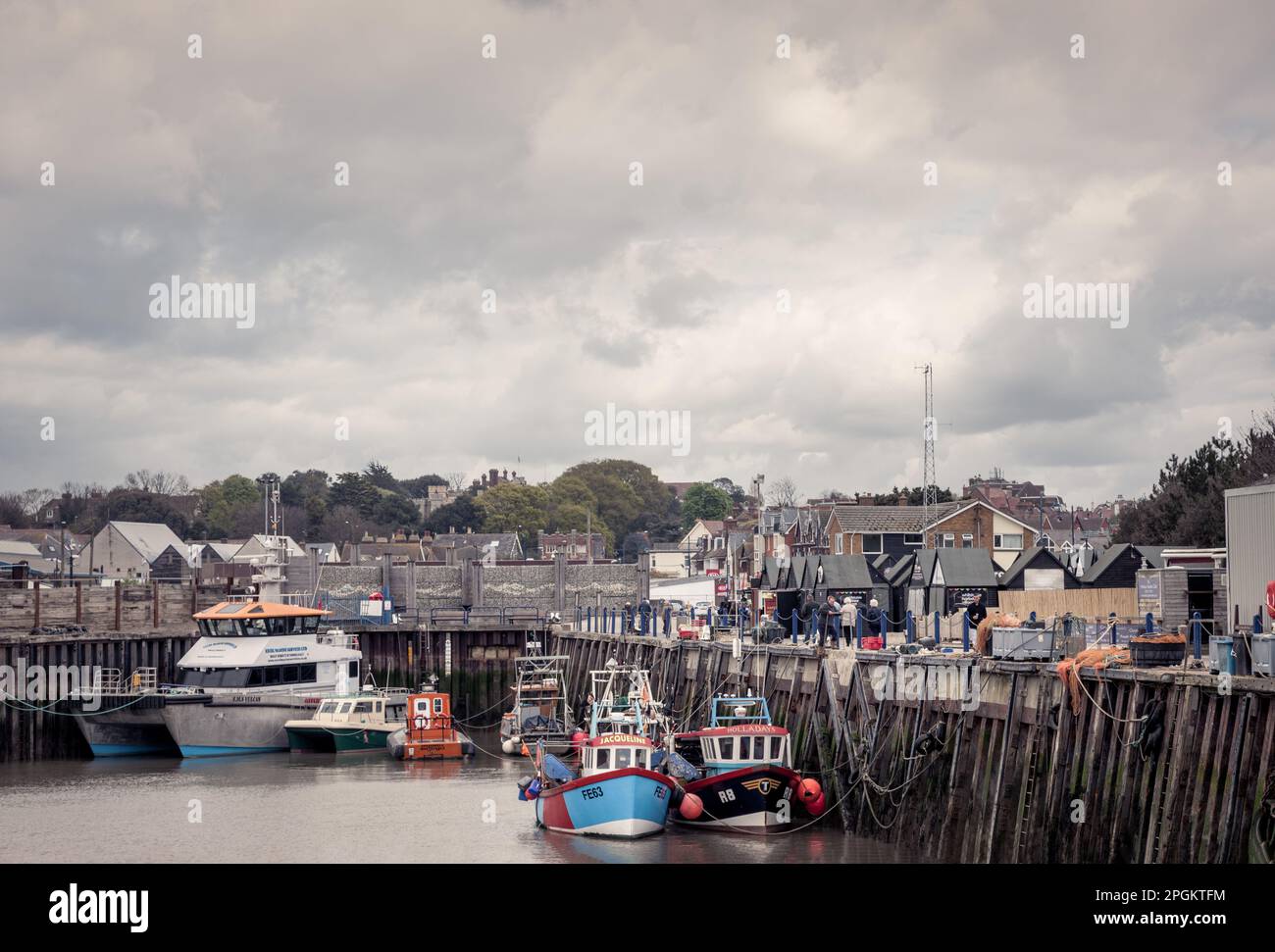 Der Hafen in der Küstenstadt Whitstable an der kent Coast, Großbritannien. Stockfoto