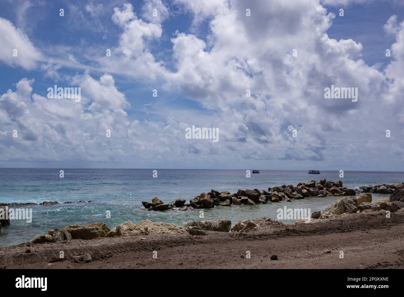 Strand der Insel Fuvahmulah (Malediven) Stockfoto