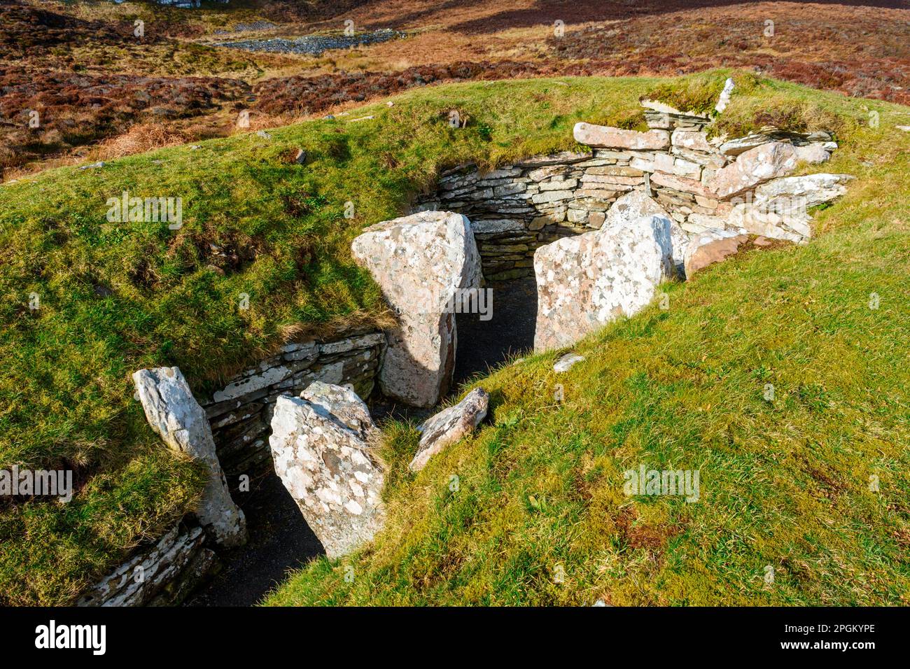 Das Cairn o'get Chambered Cairn, Caithness, Schottland, Großbritannien Stockfoto