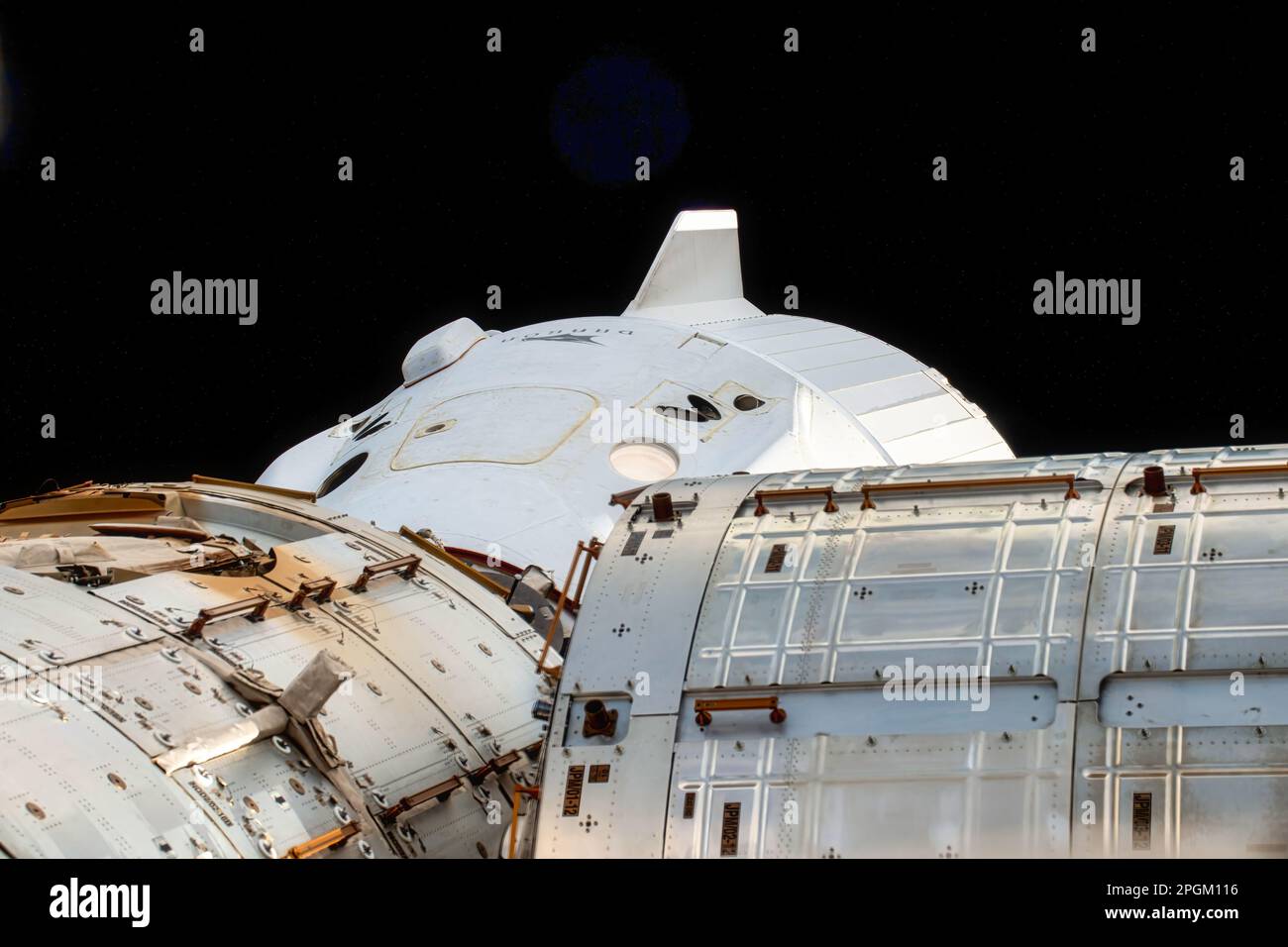 Blick von der International Space Station oder ISS. Digitale Optimierung. Elemente der NASA Stockfoto