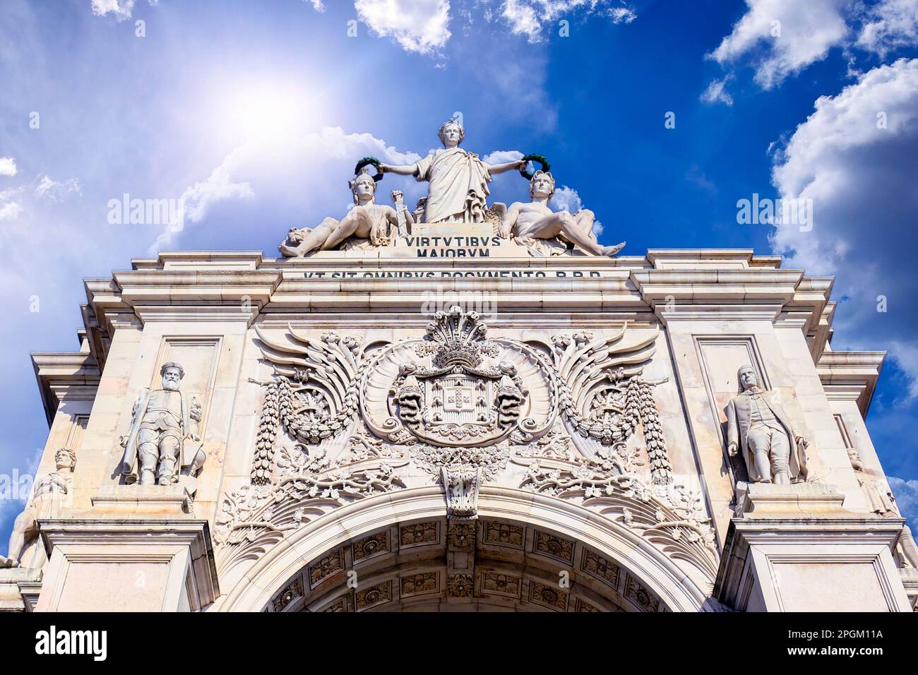 Augusta Straße Arch in Lissabon, Portugal Stockfoto