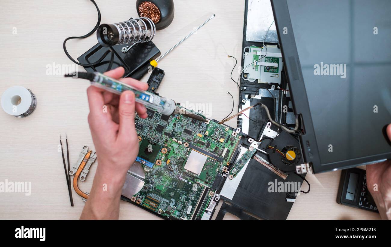 Notebook-Upgrade-Technologie Computer-Wiederherstellung Stockfoto