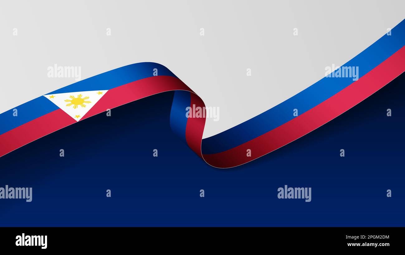 Hintergrund der philippinischen Bandflagge. Auswirkungselement für die Verwendung, die Sie daraus machen möchten. Stock Vektor