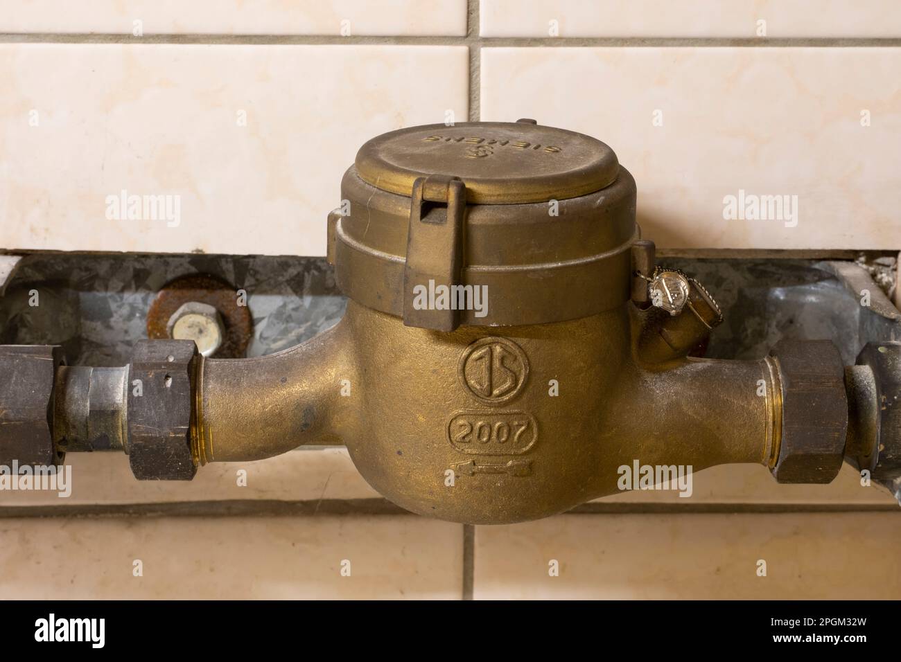 Alte Wasserzähler Stockfoto