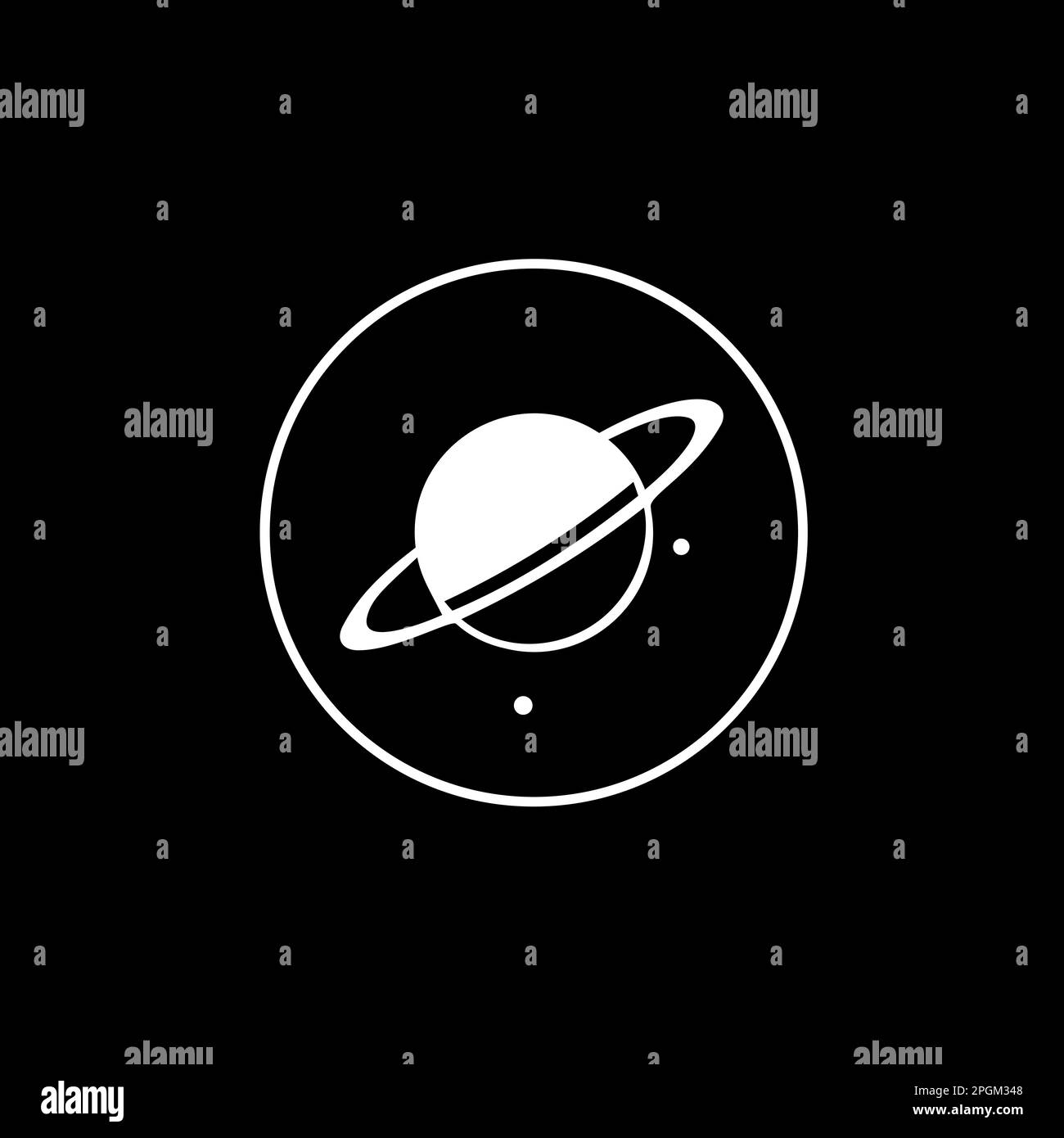 Einfaches Planetensymbol, Saturn-Zeichen, Planet mit Ring. Vektordarstellung Stock Vektor