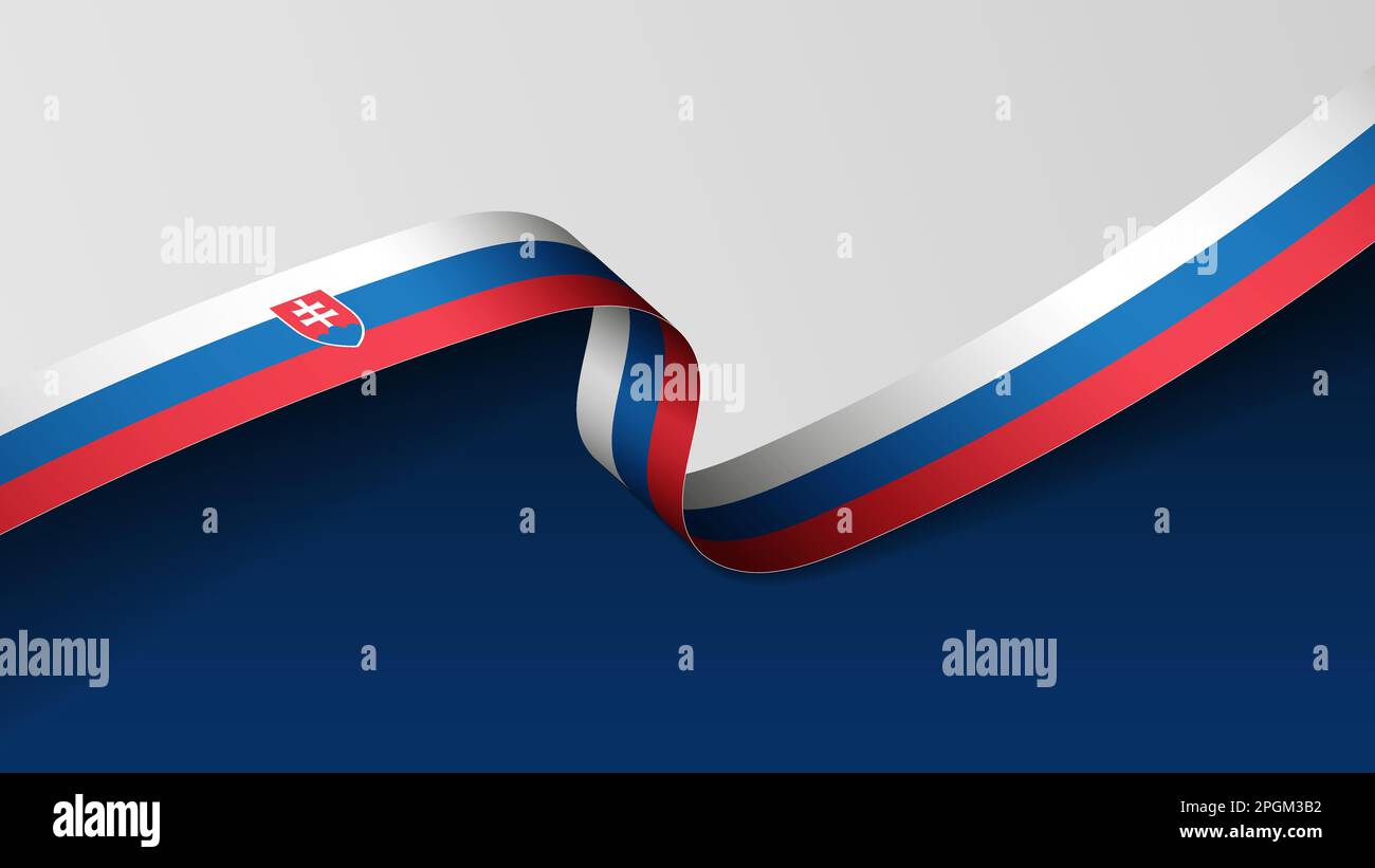 Hintergrund der slowakischen Bandflagge. Auswirkungselement für die Verwendung, die Sie daraus machen möchten. Stock Vektor