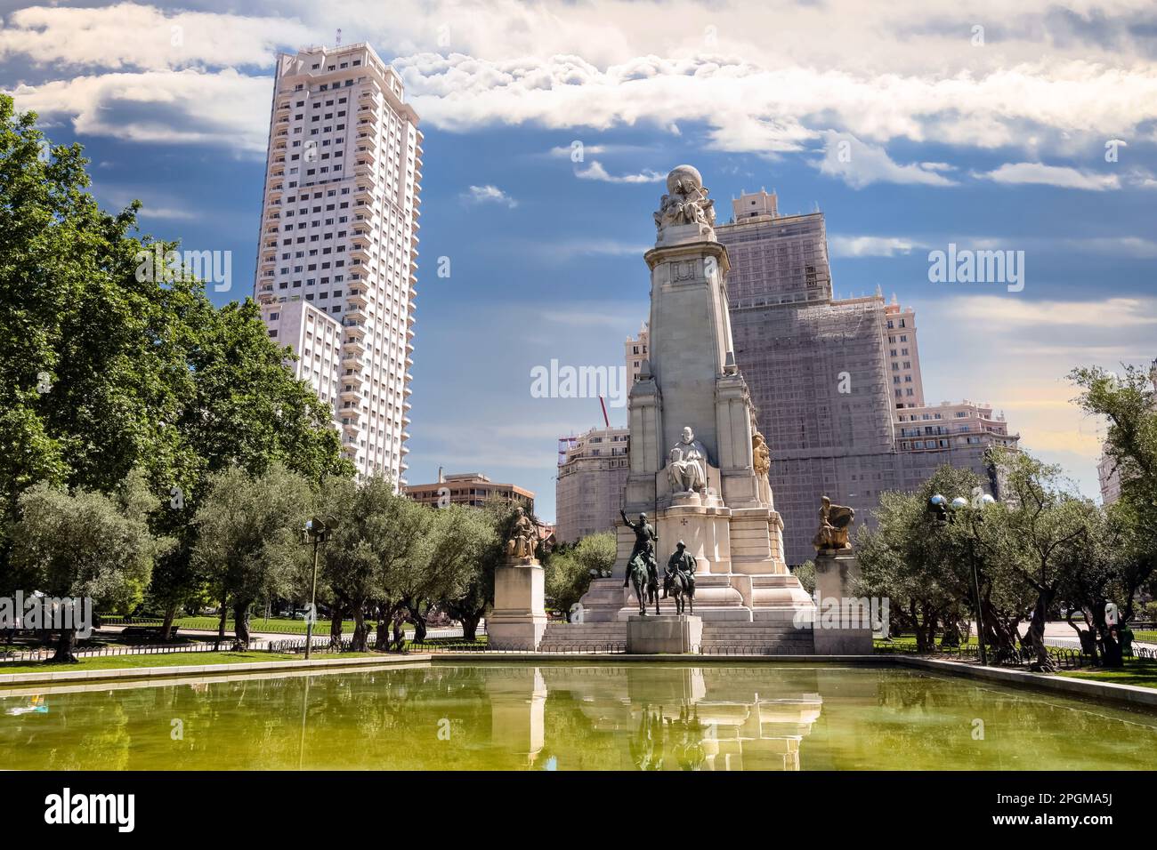 Plaza de Espana, beliebtes Touristenziel im Zentrum von Madrid Stockfoto