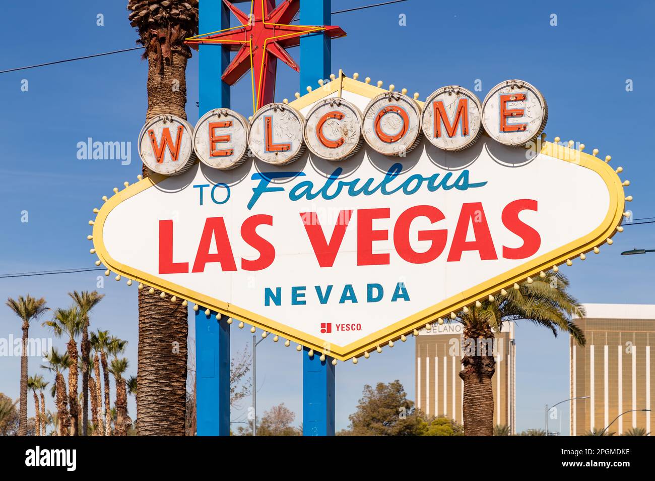 Ein Bild des „Welcome to Fabulous Las Vegas“-Zeichens. Stockfoto