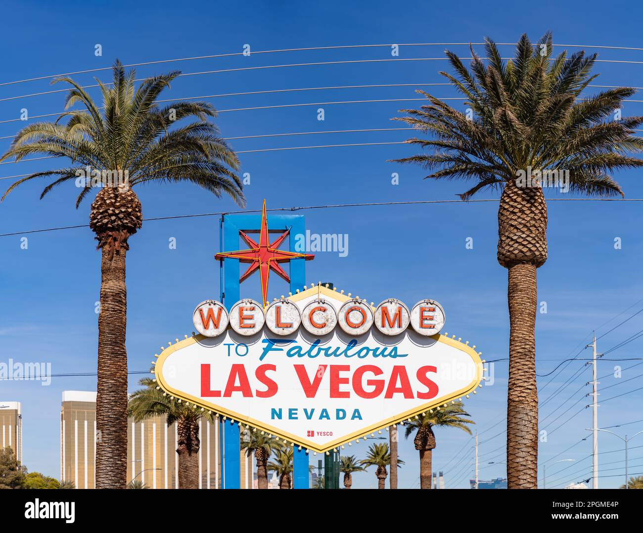 Ein Bild des „Welcome to Fabulous Las Vegas“-Zeichens. Stockfoto