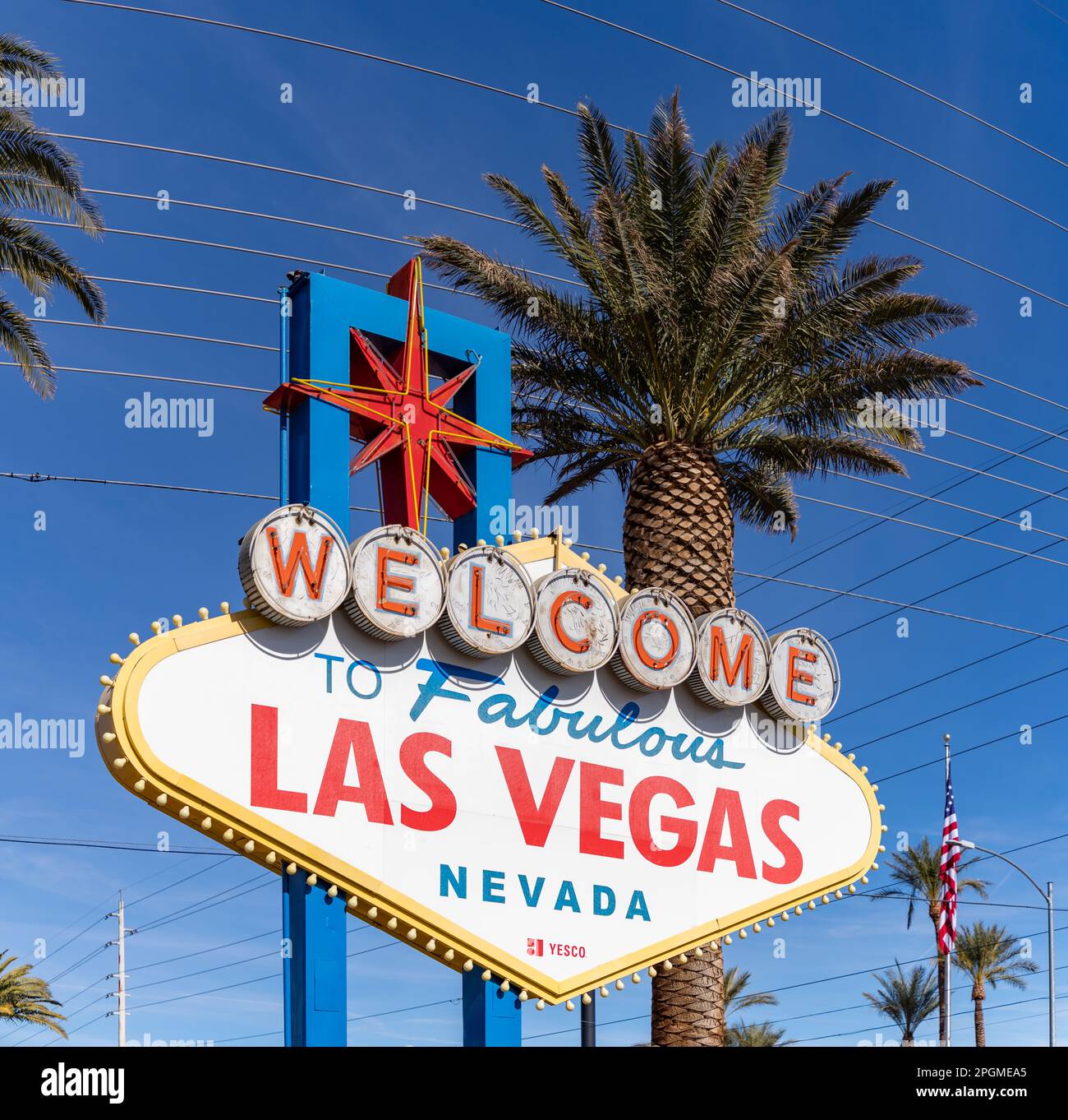 Ein Bild des „Welcome to Fabulous Las Vegas“-Zeichens. Stockfoto