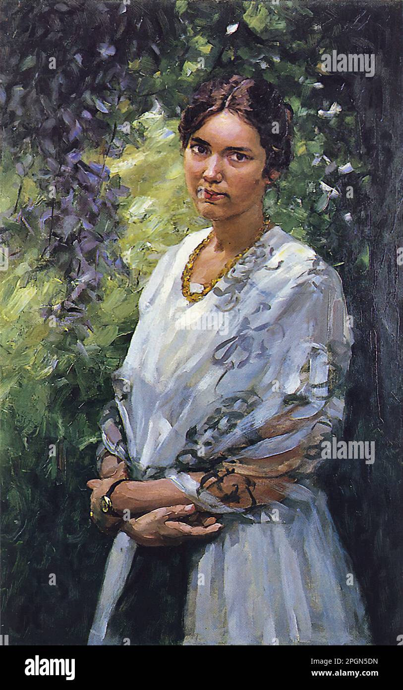 Koester Alexander - die Nichte des Malers - Deutsche Schule - 19. Jahrhundert - Koester Alexander - Nichte des Malers - Deutsche Schule - 19. Jahrhundert Stockfoto