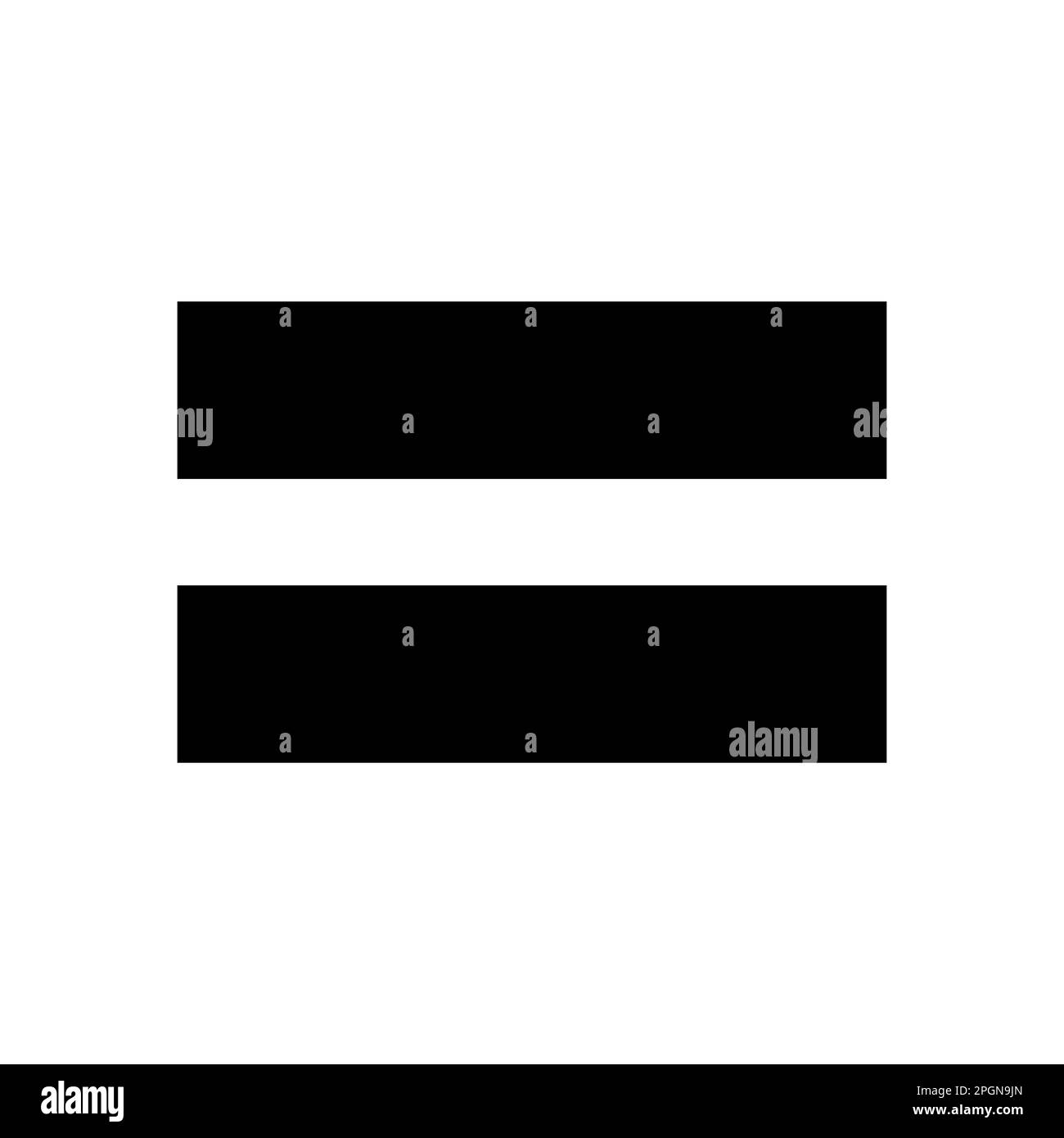 Einfarbige Vektorgrafik eines Gleichheitszeichens. Dies könnte für den Unterricht in Mathematik auf der Primär- oder Sekundarstufe verwendet werden Stock Vektor