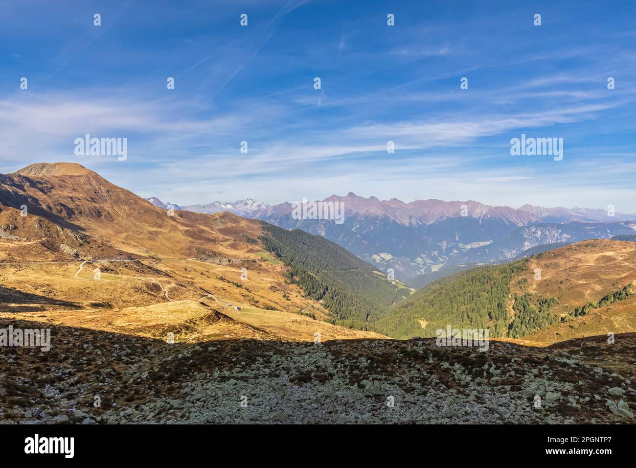 Italien, Trentino-Südtirol, Penser Joch im Sommer Stockfoto