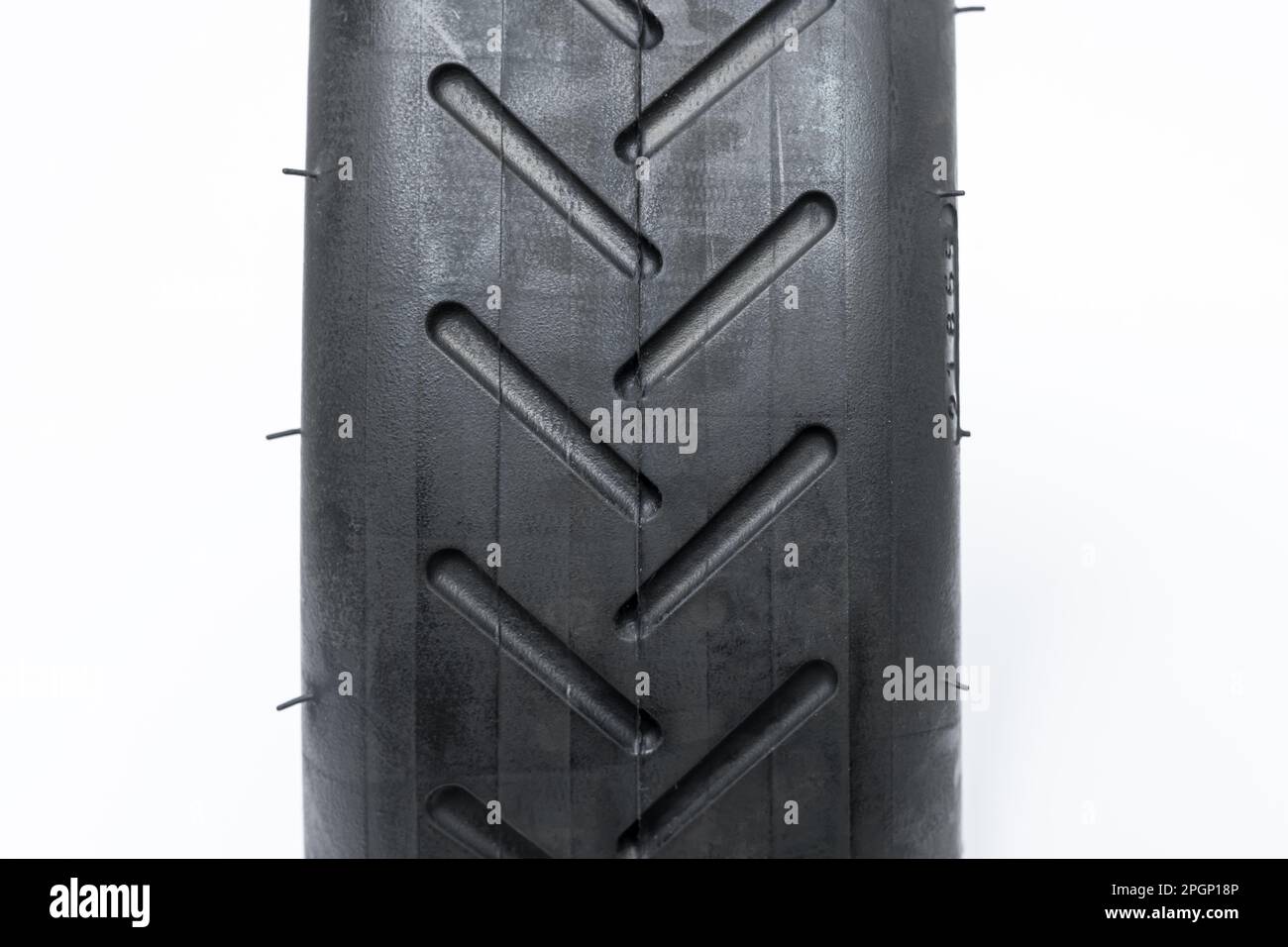 Schwarzes Reifenabdeckungsbild für Elektroroller Stockfoto