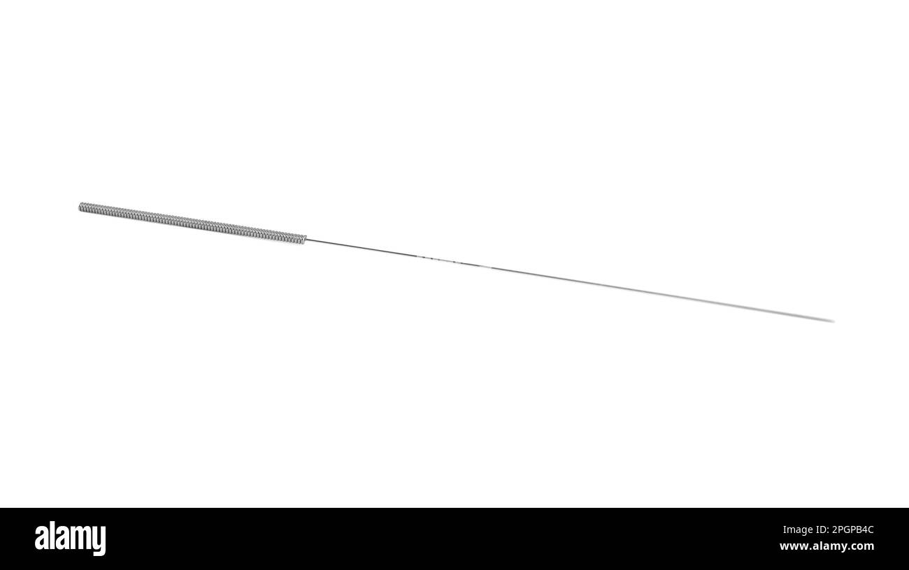 Eine Nadel für Akupunktur isoliert auf weißem Boden Stockfoto