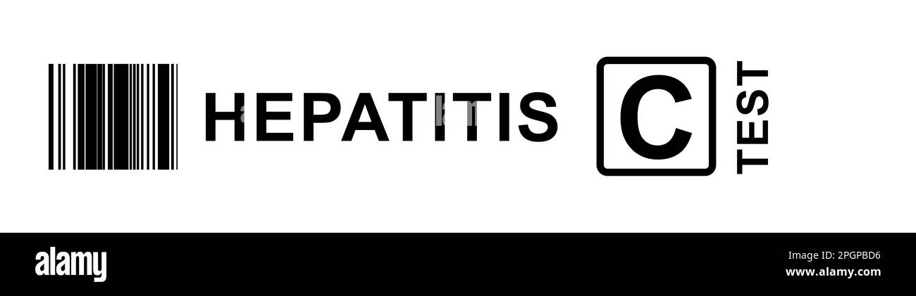 Text Hepatitis C-TEST auf weißem Hintergrund, Illustration Stockfoto