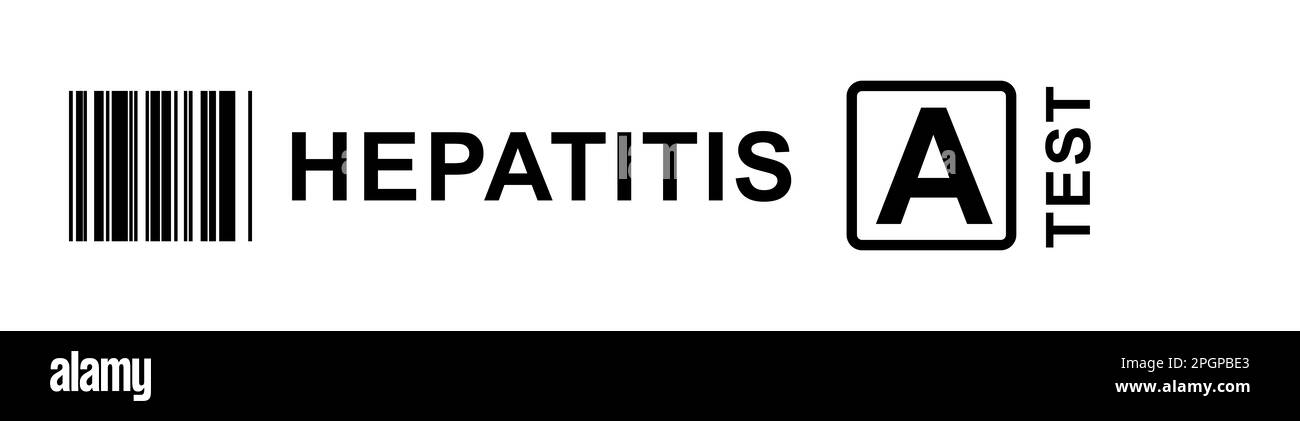 Text Hepatitis A TEST auf weißem Hintergrund, Illustration Stockfoto
