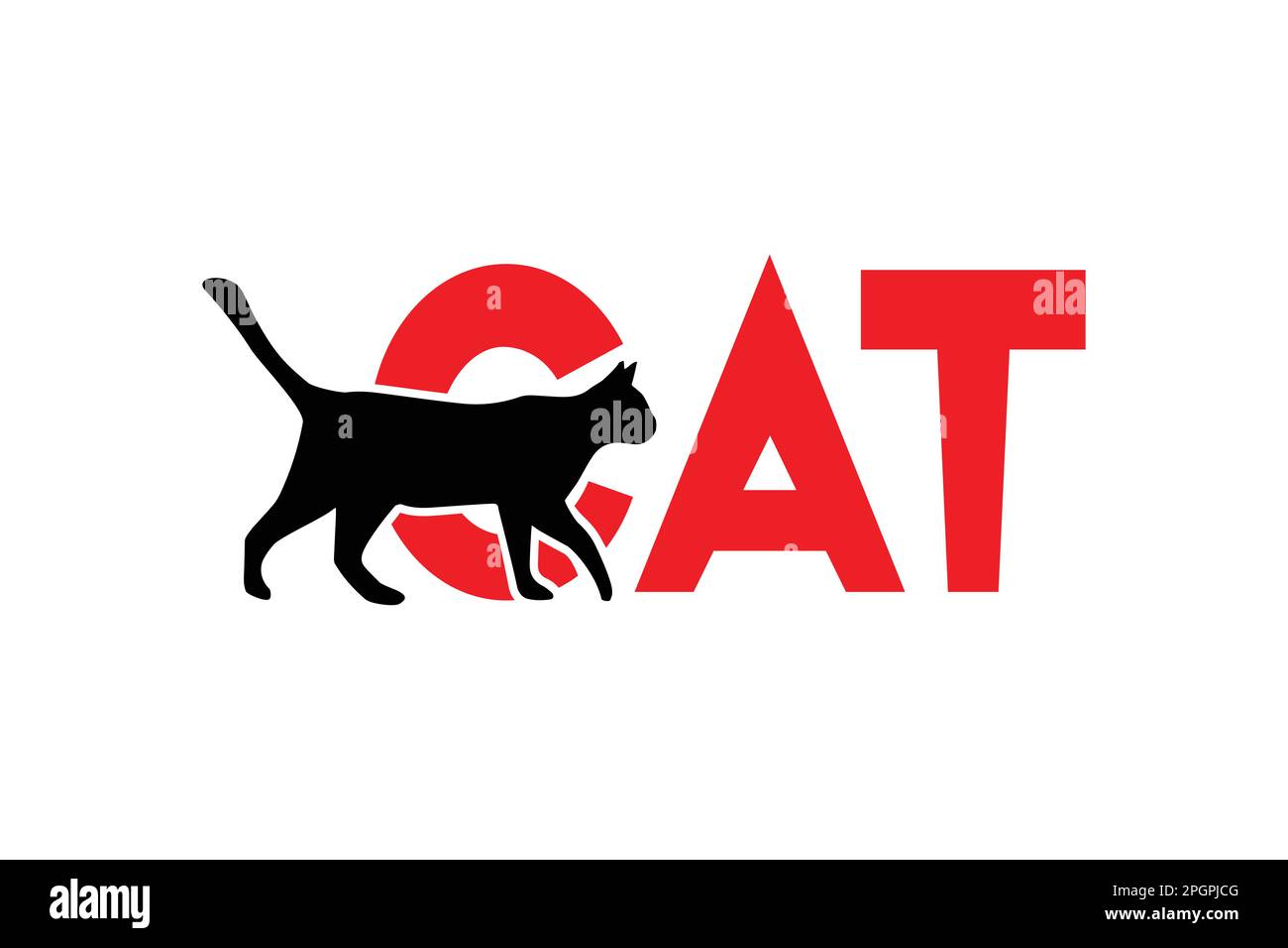 Katze, Wortmarke Logo, Tier, Katzenbuchstabe mit Symbol Stock Vektor
