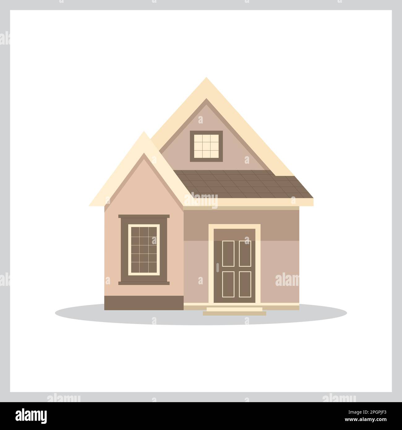 Vector Simple House Vorlage, eine Tür und ein Fenster Haus Stock Vektor