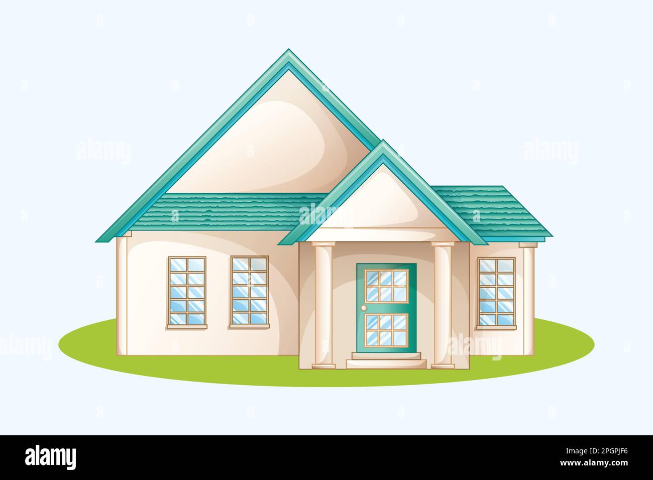 Vector Simple House Vorlage, eine Tür und ein Fenster Haus Stock Vektor