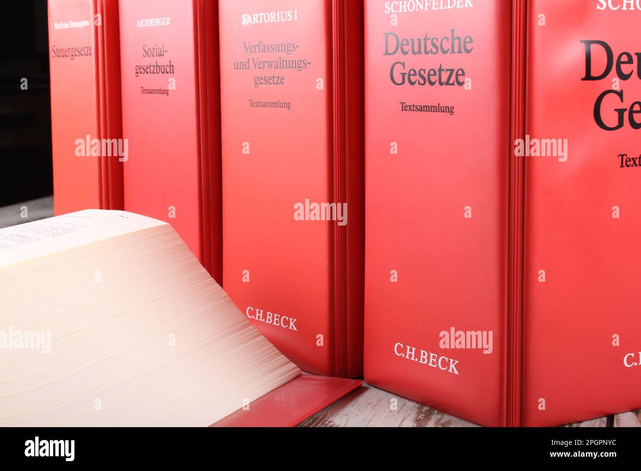 Gesetzbuch, Gesetzbuch, Steuerrecht, Sozialgesetzbuch, Verfassungsrecht, Verwaltungsrecht, deutsches Recht Stockfoto